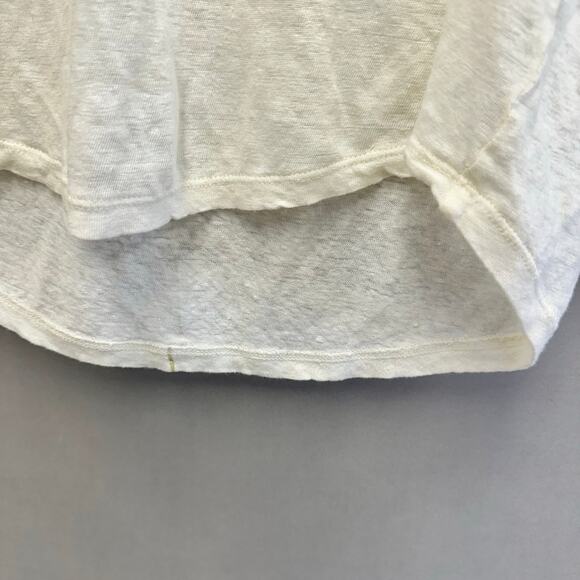 Swildens ivory linen slub lagenlook basic short sleeve boxy tee shirt size large - Picture 12 of 15
